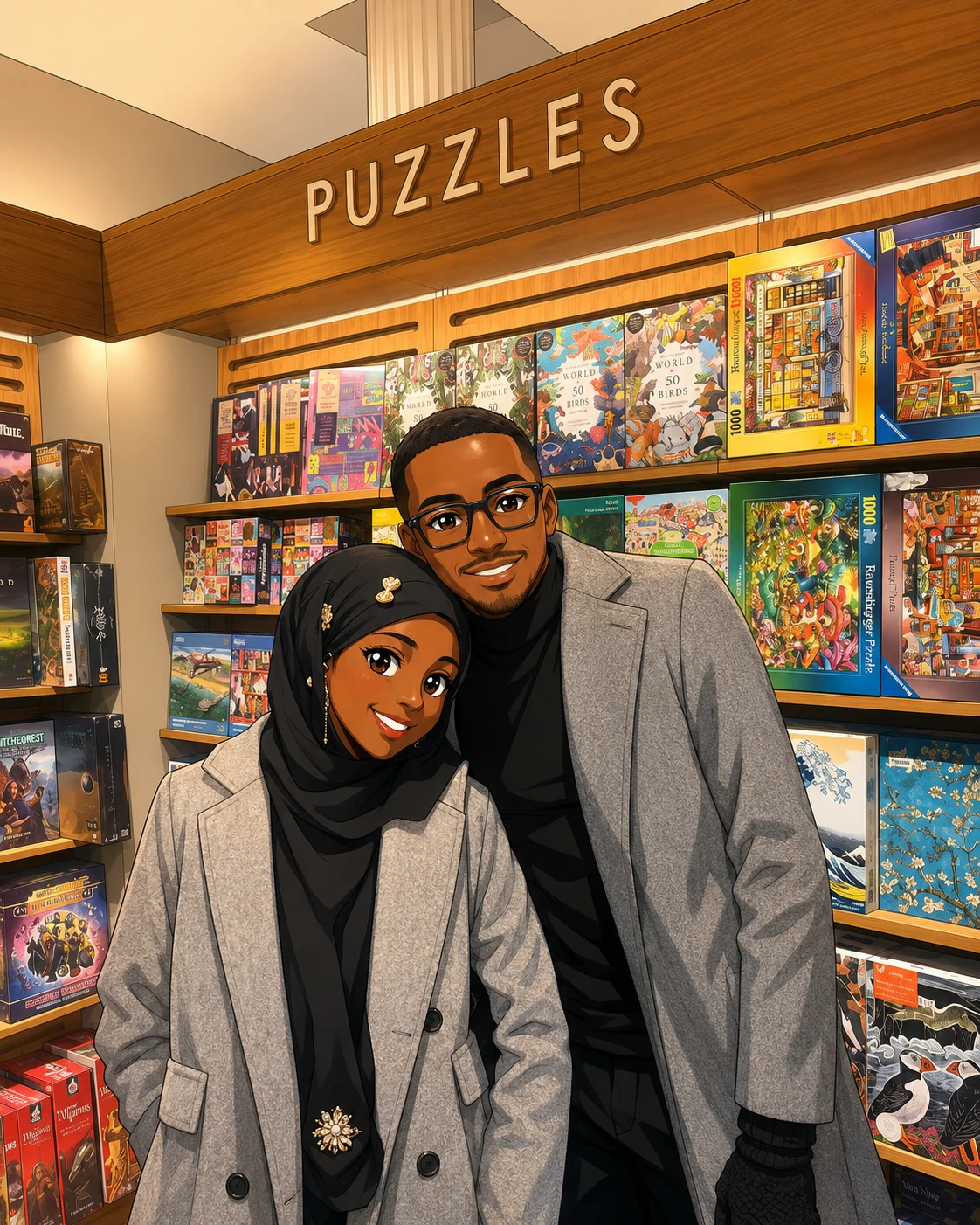 Illustrated moment from Hadeeart and Hammed's story, 12 of 12.