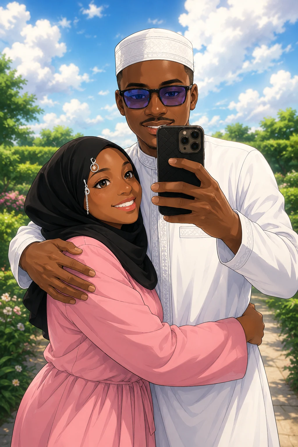 Illustrated moment 27 from Hadeeart and Hammed's story.