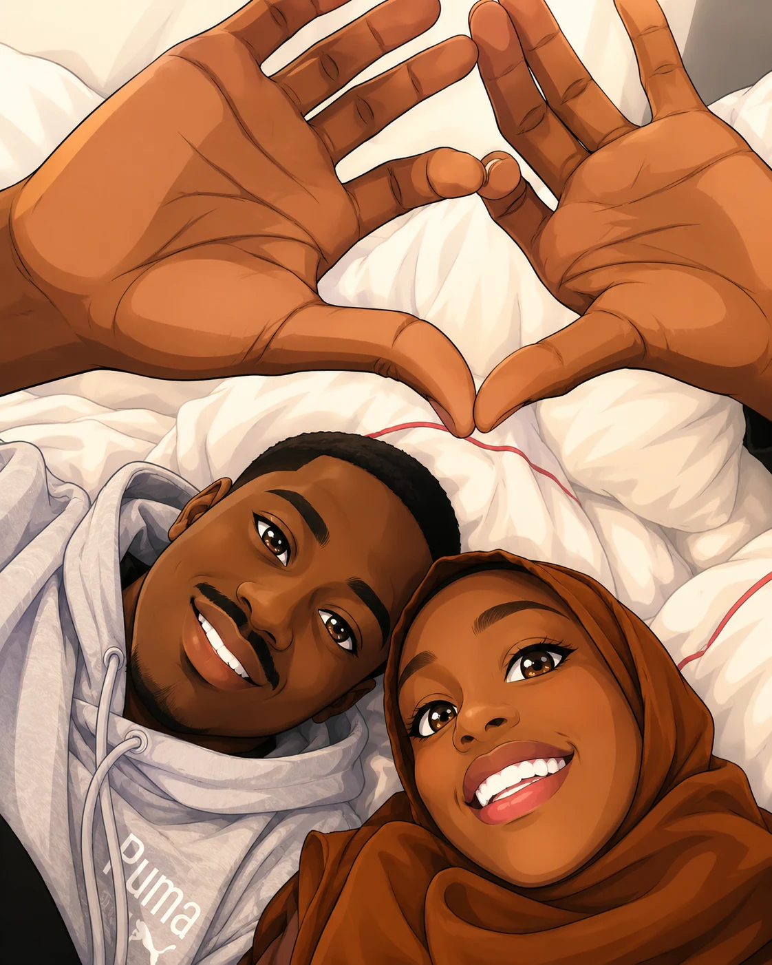 Illustrated moment 8 from Hadeeart and Hammed's story.